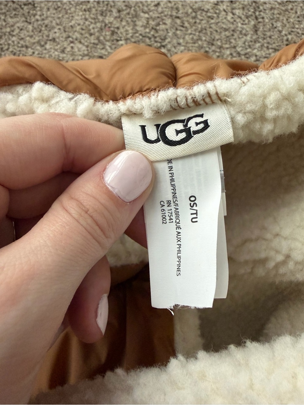 UGG Muffler Fluff Reversible Scarf beige Ladies - Picture 5 of 5
